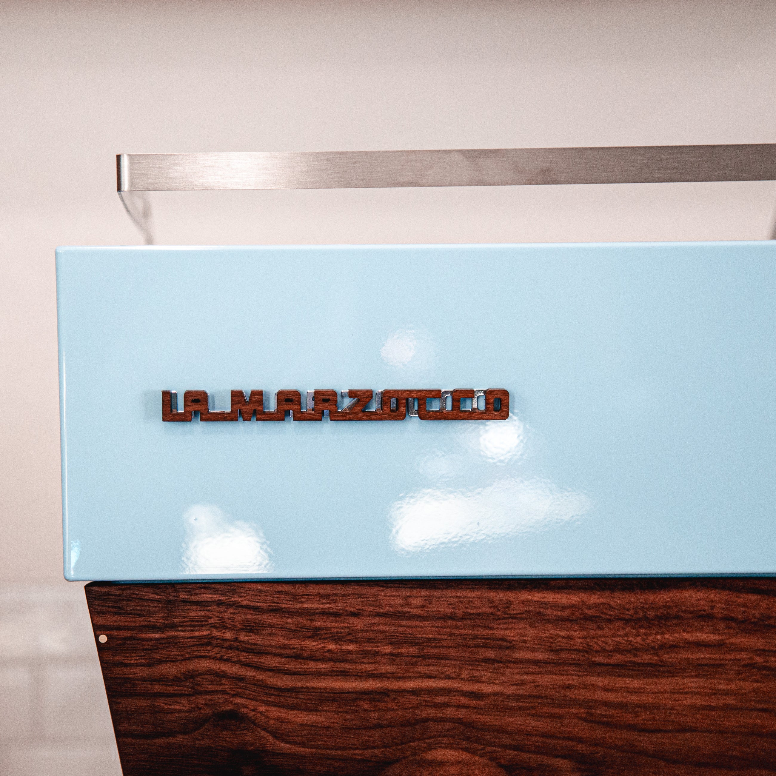 Rare Custom La Marzocco Linea Mini R - Blue and Walnut Espresso Machine