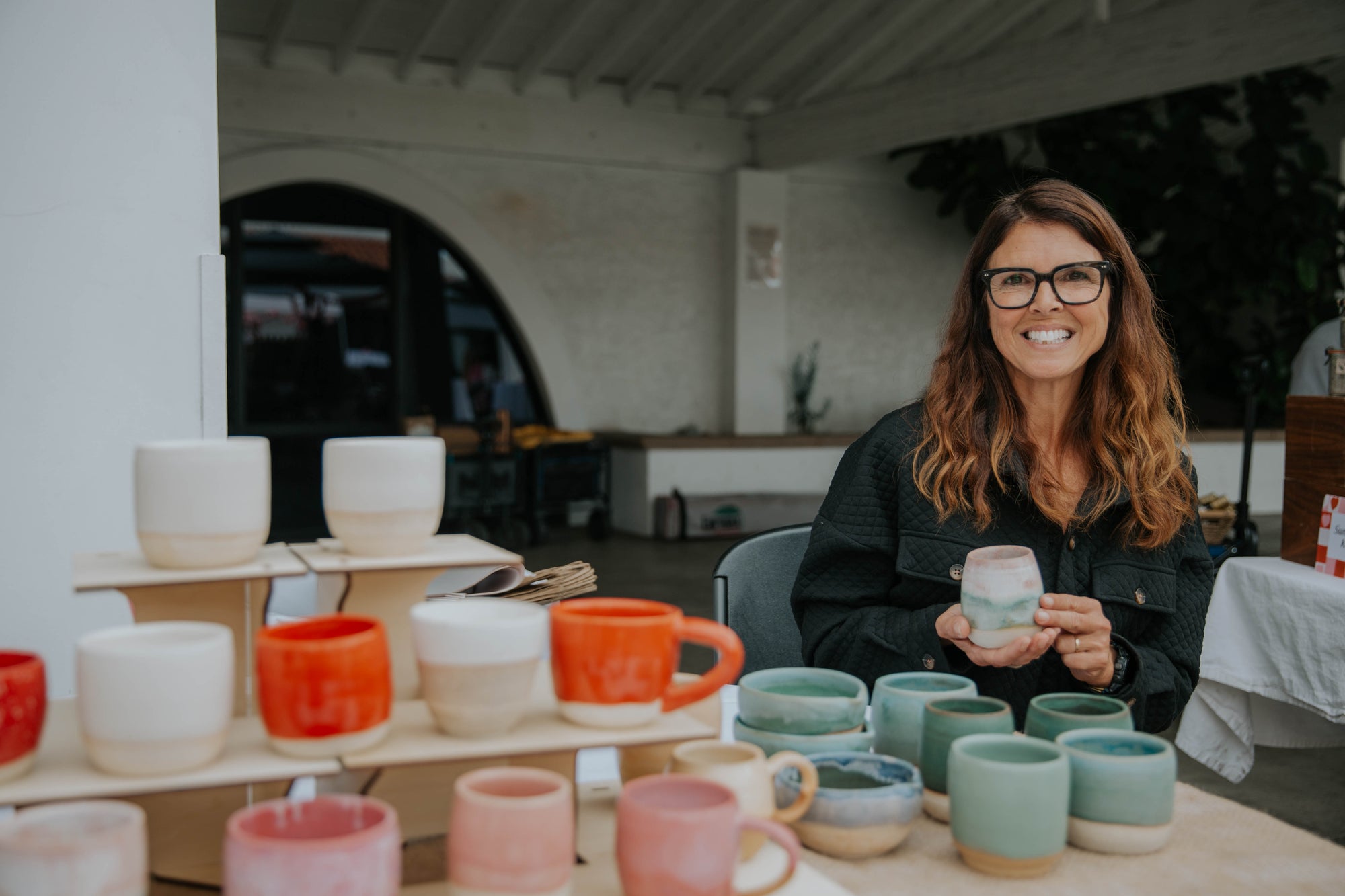 Custom Ceramic Cafe Cup Set of 30 - Costa Mesa Native