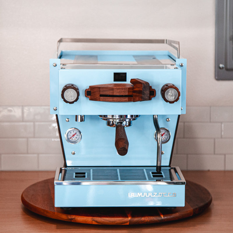 Rare Custom La Marzocco Linea Mini R - Blue and Walnut Espresso Machine